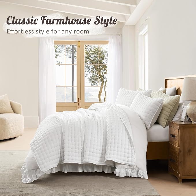 WDCOZY White Twin Size Quilt Bedding Sets - Image 6