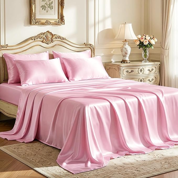 Love's cabin Satin Full Sheets Set by Lovescabin