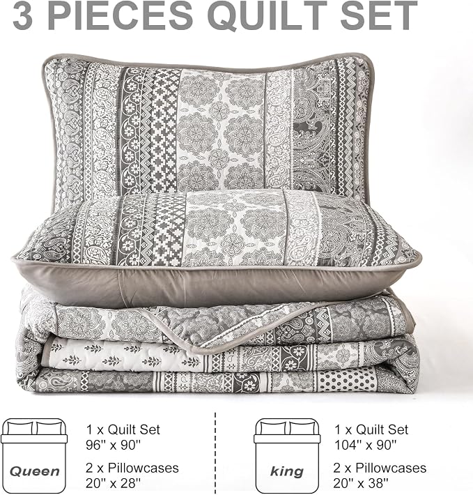 WONGS BEDDING Boho Quilt Set King Size - Image 8