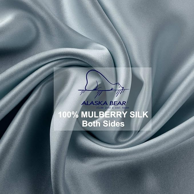 ALASKA BEAR Natural Silk Pillowcase, Hypoallergenic, 19 Momme, 600 Thread Count - Image 5