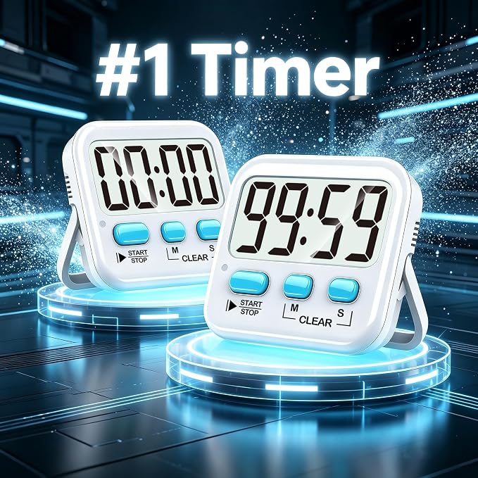 Antonki 2 Pack Digital Timer for Kids, Magnetic Countdown Kitchen Timers for - Image 2