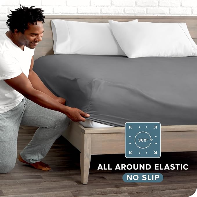 Bare Home Fitted Bottom Sheet California King Size - Image 3