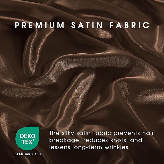 FreshCulture Satin Sheets Queen Size Bed Set- 4 Piece Luxury Soft Silky Queen - Image 5