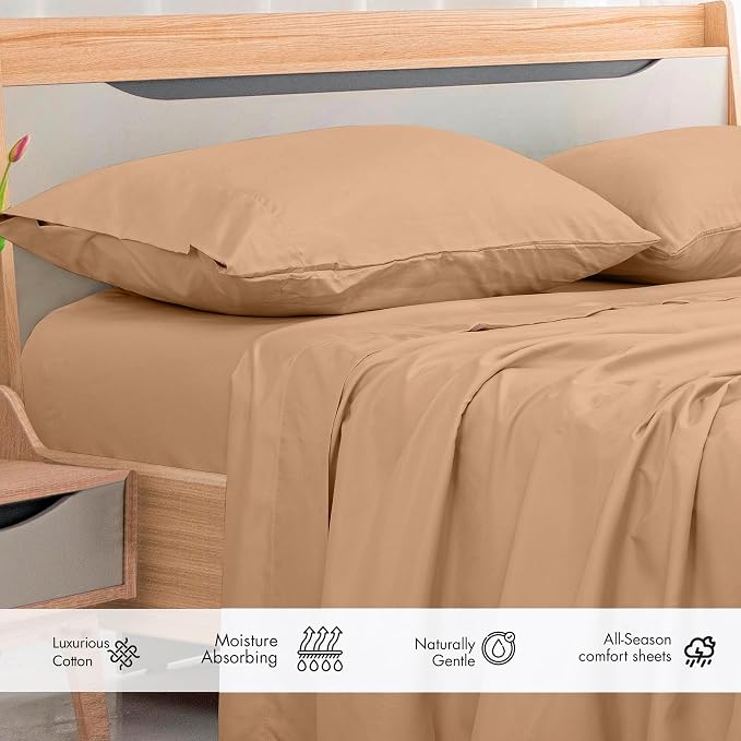Royale Linens 300 Thread Count 100% Long Staple Combed Cotton Flat Sheet - Image 3