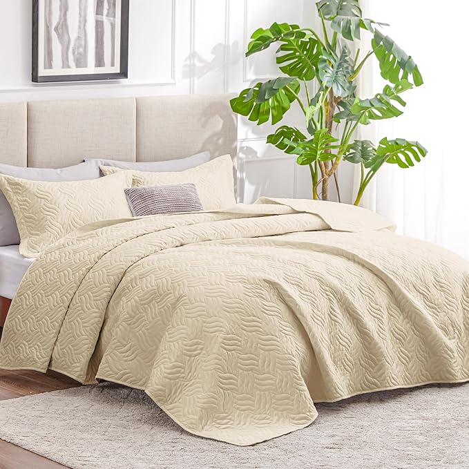 Love's cabin California King Size Quilt Bedding Set Camel Bedspread - Image 2