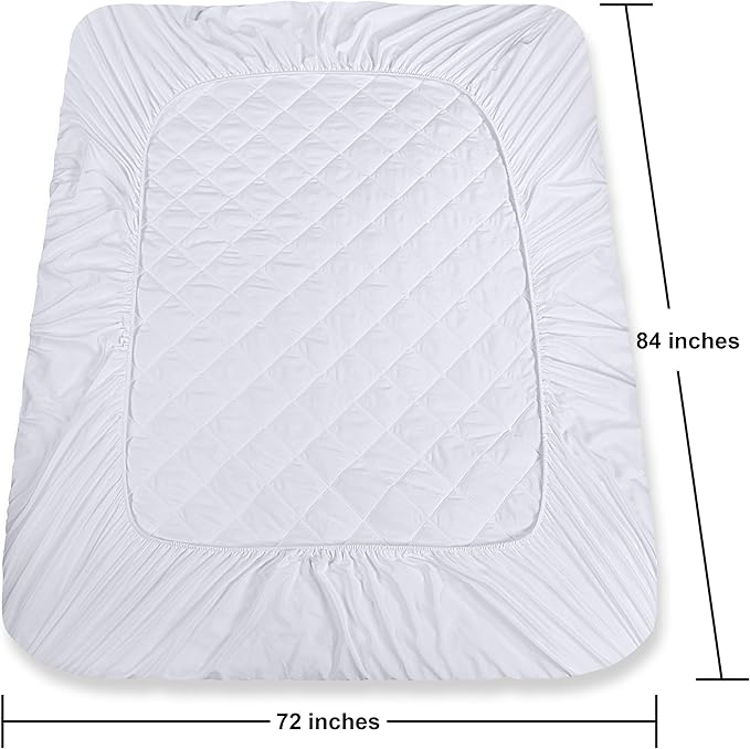 Utopia Bedding Quilted Fitted Mattress Pad, California King Size, Elastic - Image 4