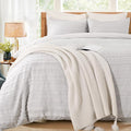 NEXHOME PRO Duvet Cover King, Light Grey 3 Pieces Boho Tufted Duvet Cover Set by NEXHOMEPRO