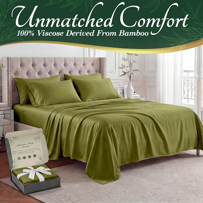 DECOLURE 100% Viscose Derived from Bamboo Sheets Twin Size - Image 2