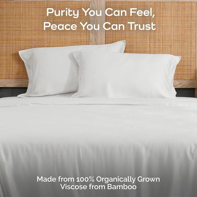 Pillow Cases Queen Size Set of 2 Pillowcases 100% Viscose from Bamboo Cooling - Image 2