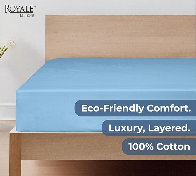 Royale Linens 100% Organic Cotton Fitted Sheet - Image 6