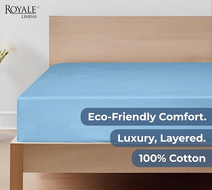 Royale Linens 100% Organic Cotton Fitted Sheet - Image 6