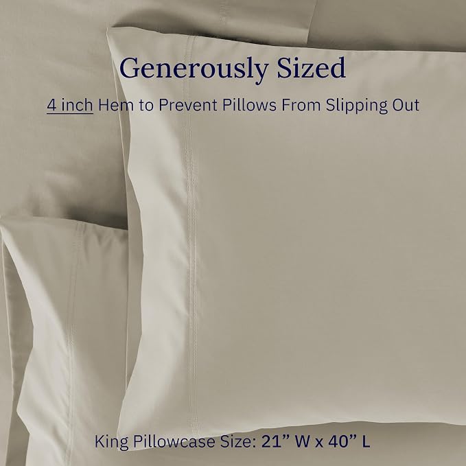 Luxuriously Soft Premium 600 Thread Count, 100% Cotton Set of 2 Cases, Crisp - Image 6