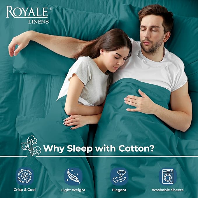 Royale Linens 100% Organic Cotton Full Flat Sheet Only - Image 3