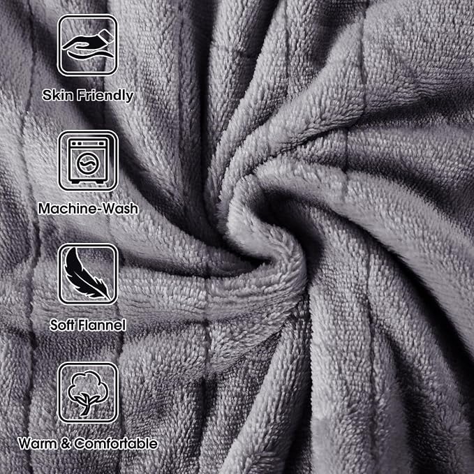 Tefici Electric Heated Blanket Throw, Super Cozy Soft 2-Layer Flannel 50" x 60" - Image 5