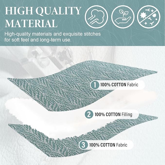SahSahCasa Quilt Set Queen Size, 100% Cotton Quilt Bedding Set Bedspread - Image 5