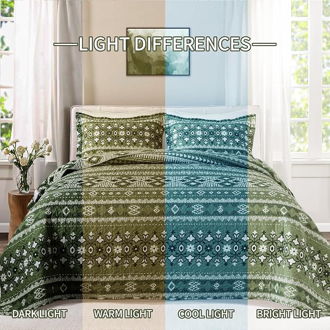 BEDIFANY Quilts Queen Size, Reversible Lightweight Bedspread - Image 5