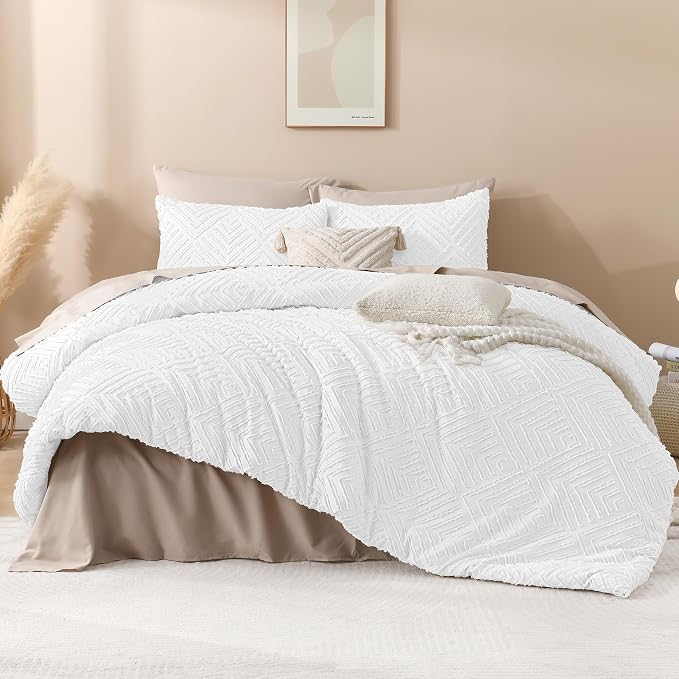Andency White Comforter King Size, 3 Pieces Boho Bedding Set & Collections - Image 2