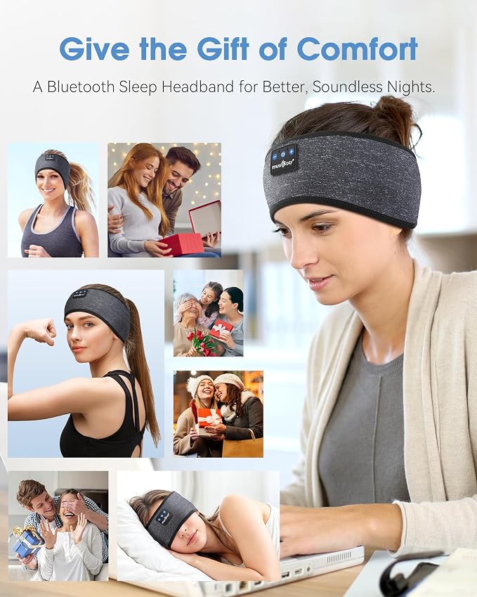 MUSICOZY Sleep Headphones Bluetooth 5.4 Headband Headphones, Wireless Earphones - Image 6