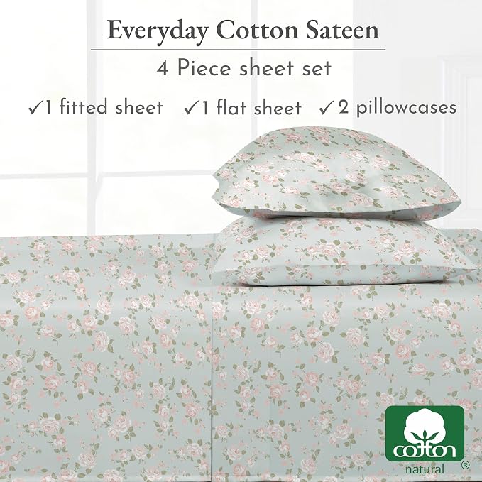 California Design Den Sheet Set Rose King Size Bed Sheets, Deep Pocket King - Image 6