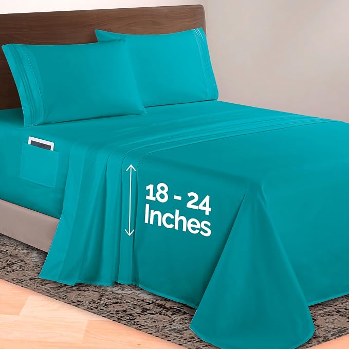 Elegant Comfort Luxurious 1500 Premium Hotel Quality Microfiber 4-Piece Sheet - Image 2