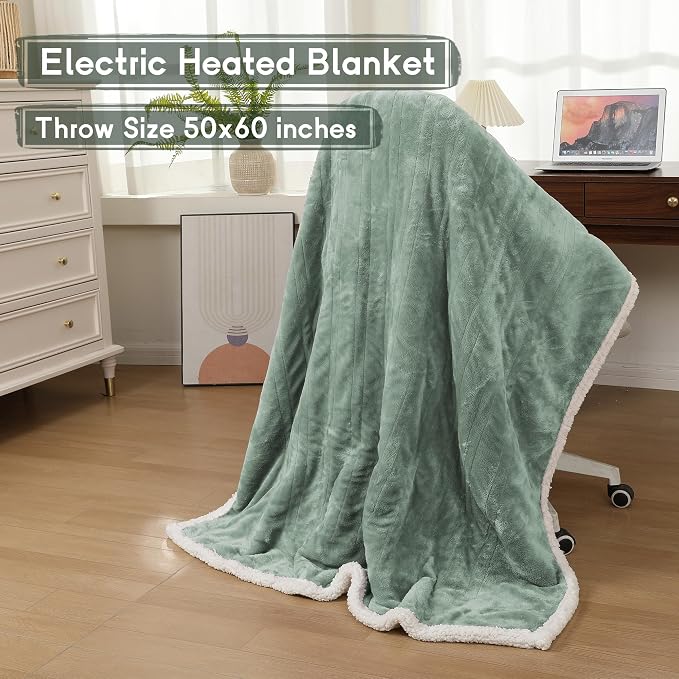 Heated Blanket Electric Throw Size 50''x60'' - Image 2
