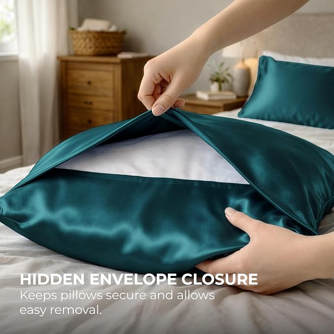 Pure Bedding Satin Pillowcase 2 Pack - Image 7