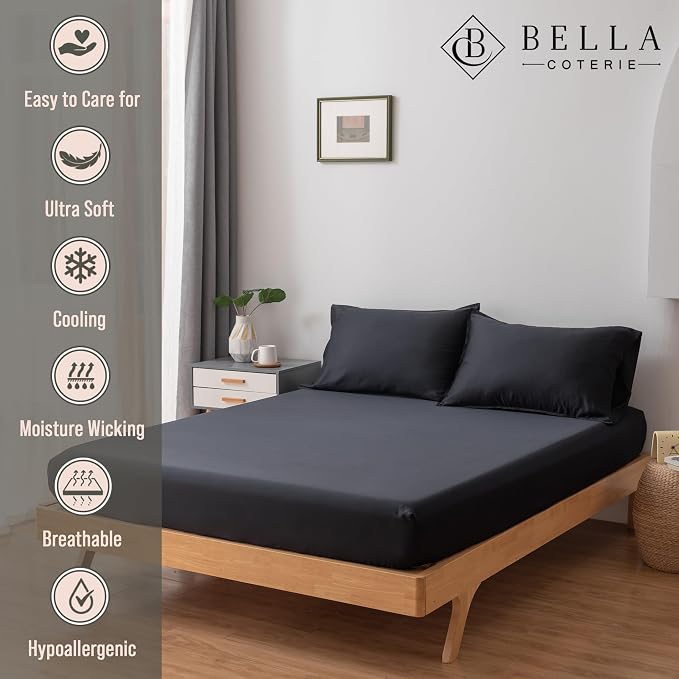 Bella Coterie Luxury Bamboo Viscose Cal King Size Fitted Sheet Only | 100% - Image 2