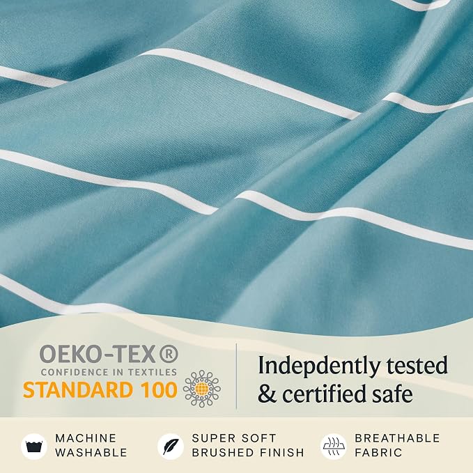 LuxClub 4 PC Queen Size Sheet Set Bed Sheets, Breathable Luxury, Deep Pockets - Image 6