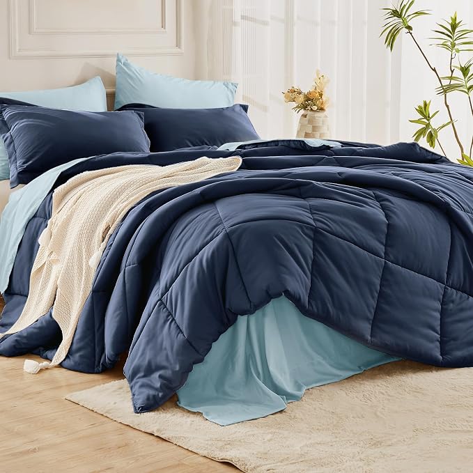 JOLLYVOGUE Twin Comforter Set, Ultra-Soft Bed in a Bag Twin Size 5 Pieces - Image 8