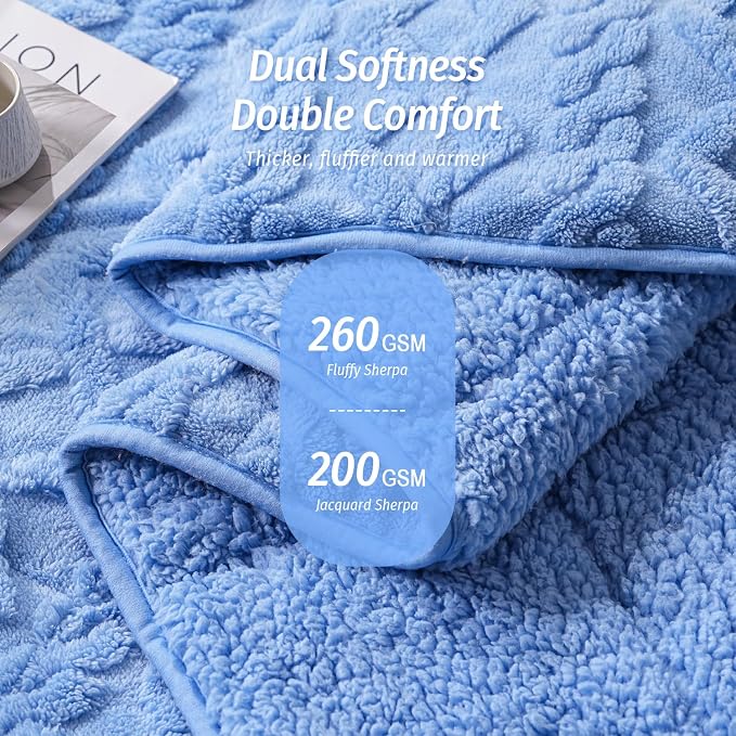 Wemore Weighted Blanket for Adults Queen Size 15 lbs, Dual Sided Soft Fuzzy - Image 2