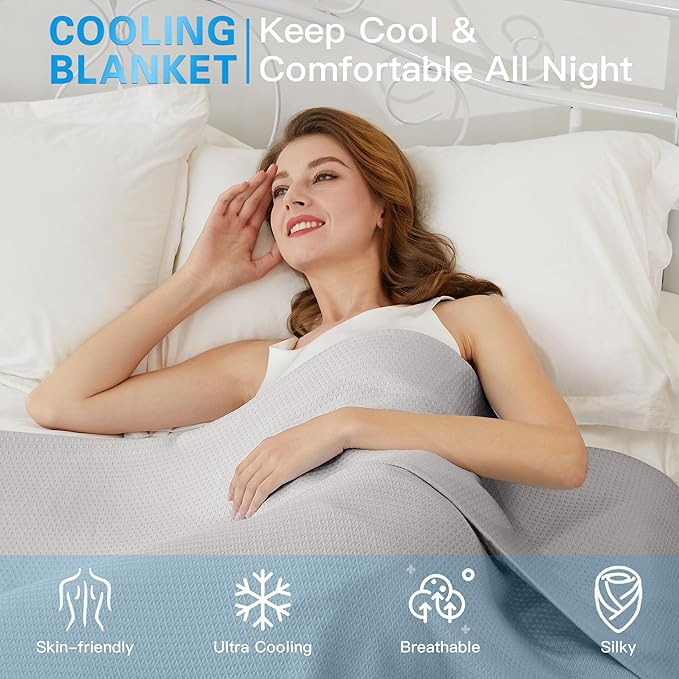 AmyHomie Cooling Blanket, 100% Rayon Derived from Bamboo, Cool Summer Blanket - Image 5