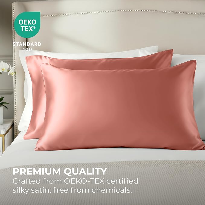 Pure Bedding Satin Pillowcase 2 Pack - Image 2