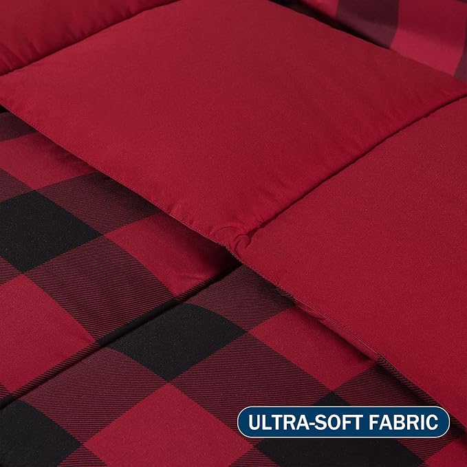 downluxe Lightweight Plaid Comforter Set - Image 4