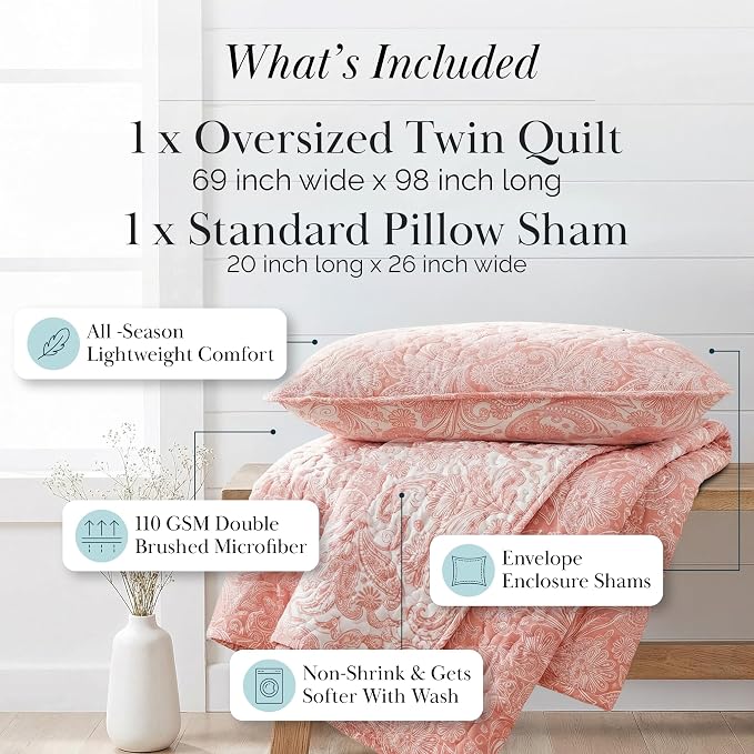 Southshore Fine Living, Inc. Twin XL Quilt Bedding Set, Boho Coverlet, - Image 2