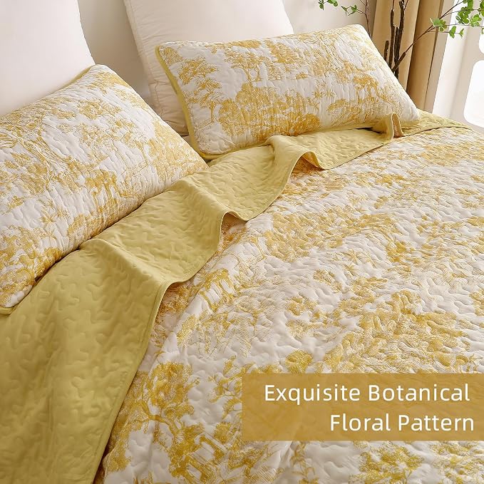 WONGS BEDDING Botanical Quilt Set Queen Size - Image 4
