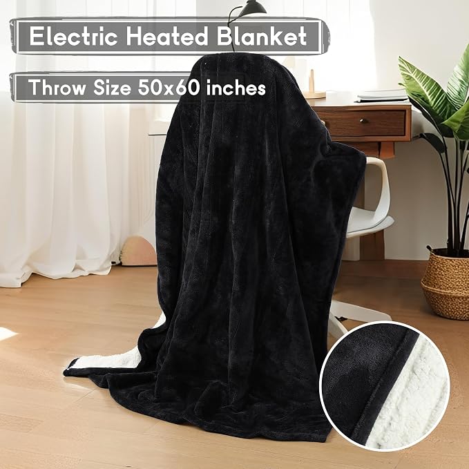 Heated Blanket Electric Throw Size 50''x60'' - Image 2