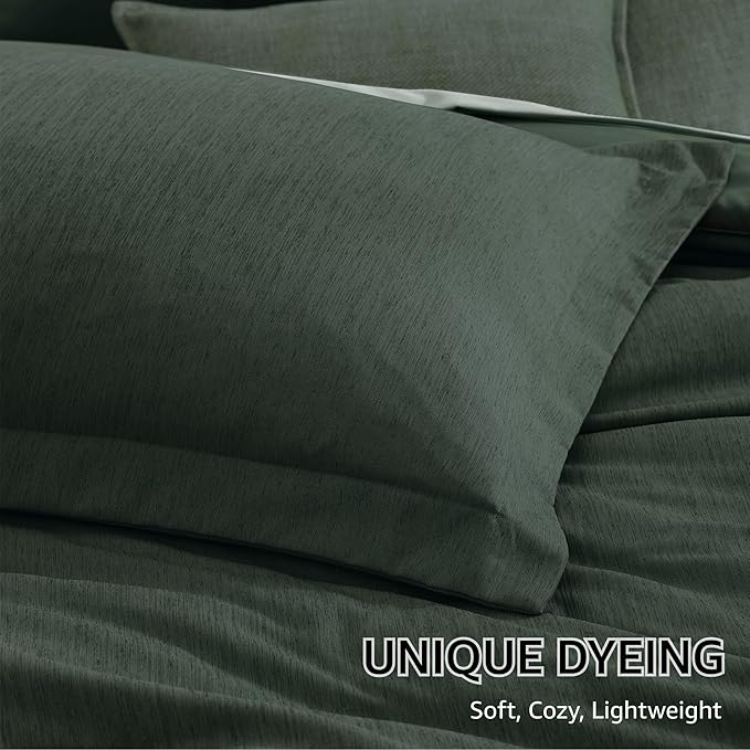 Monbix Super King Comforter Set, Deep Forest Cationic Dyeing Bedding Set - Image 6