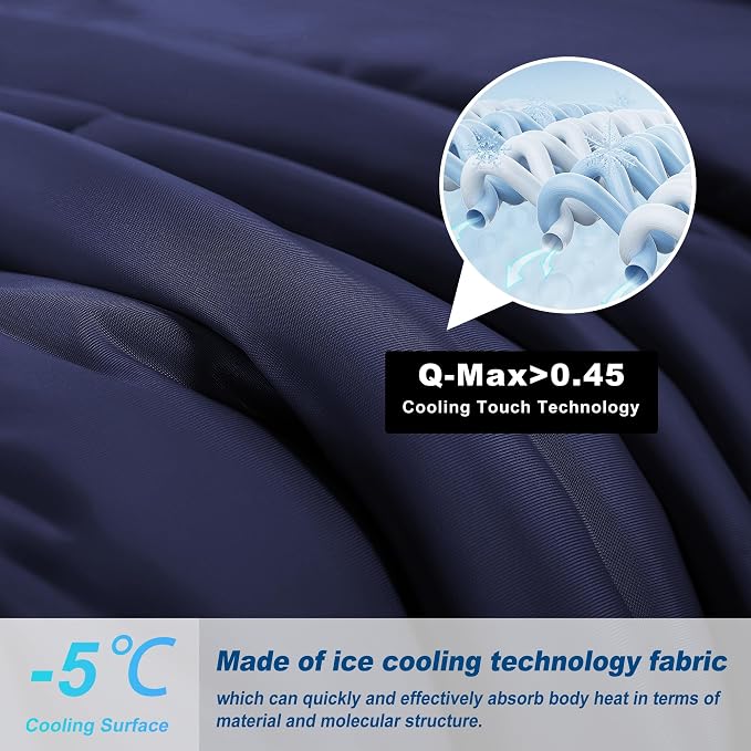 Cooling Comforter Twin Size, Double-Sided Cold Tech Fabric Quilted Bed - Image 2