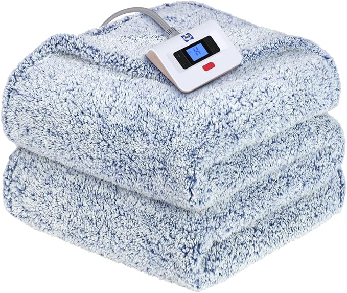 Sealy Electric Blanket Twin Size, Soft Sherpa Heated Blanket Single Control by Sealy