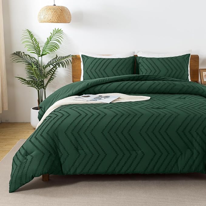 Andency Emerald Green Oversized King Comforter Set 120x98, Boho Oversize King - Image 6