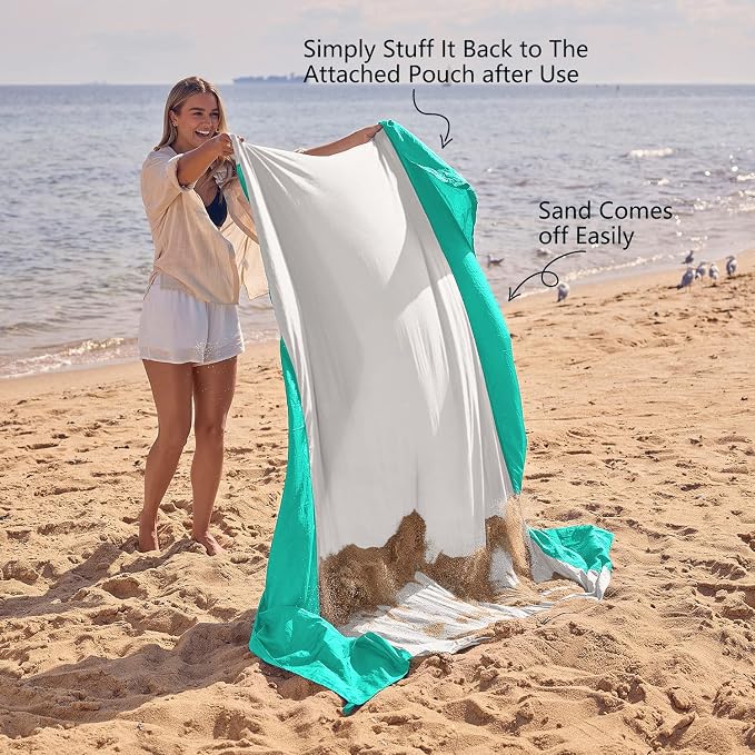 WEKAPO Beach Blanket Sandproof Waterproof, Extra Large Beach Mat, Oversized & - Image 5