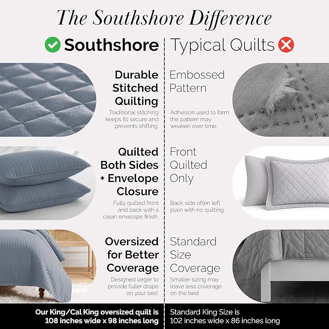 Southshore Fine Living, Inc. Oversized King Quilt Set, Microfiber Coverlet Set - Image 4