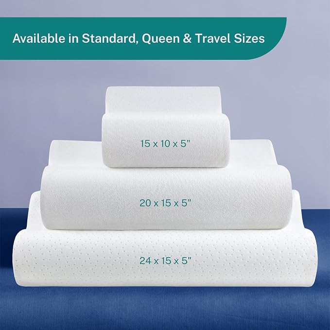 Sleep Innovations Memory Foam Contour Pillow, Queen Size, and Shoulder Alignment - Image 8