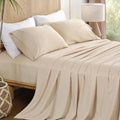 Full Sheet Set 4 Piece, Wrinkle Free, Oeko-Tex Certified Bedsheets，Cream by Dreava
