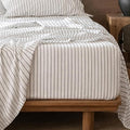 MooMee Fitted Bottom Sheet Only 100% Washed Cotton Linen Like Textured by MOOMEE
