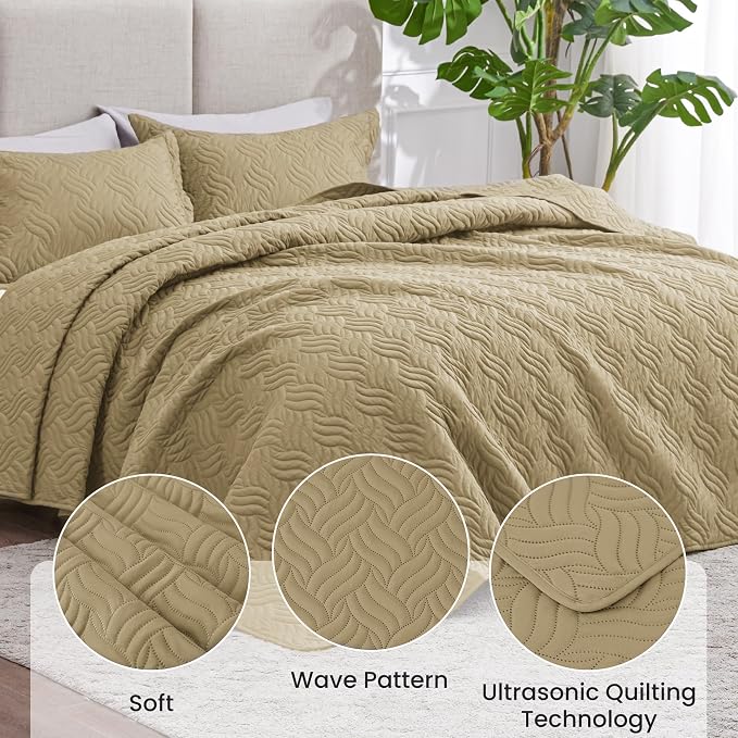 Love's cabin Quilts for Full Bed Camel Bedspreads Bedding Set - Image 4