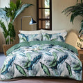 OAITE Duvet Cover King Size, Reversible Summer Leaf Green Duvet Cover Set by OAITE