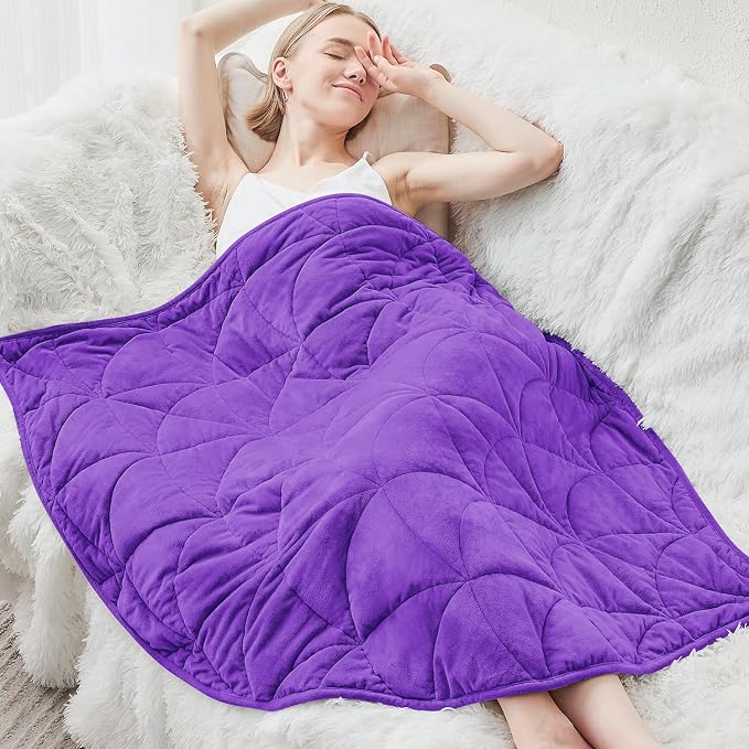 Weighted Lap Blanket 7 lbs for Adults, Luxury Soft Small Weighted Blanket - Image 8