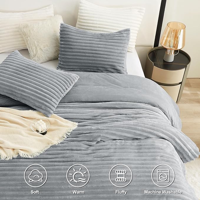 CozyLux Fluffy King Size Comforter Set - Image 2