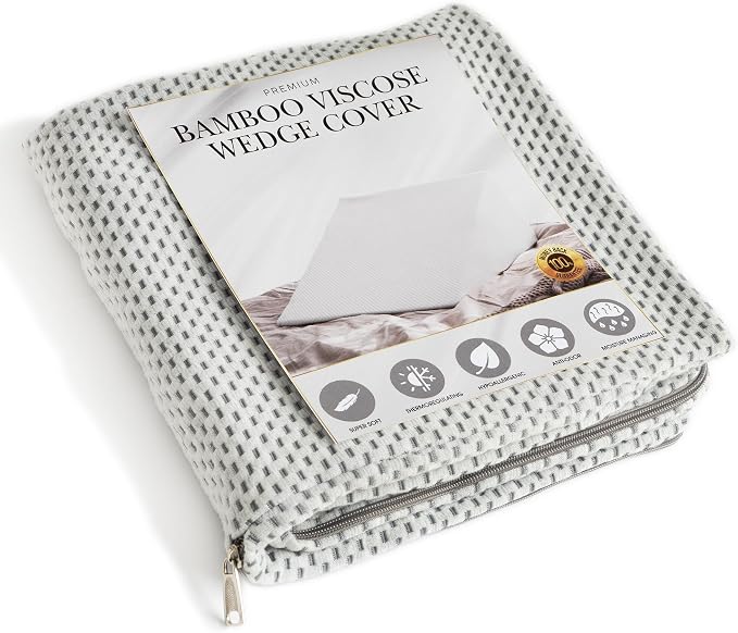 Bamboo Viscose Top Layer Wedge Pillow Case Cover 24" L x 24" W x 7.5" H by PLANETOFBAMBOO